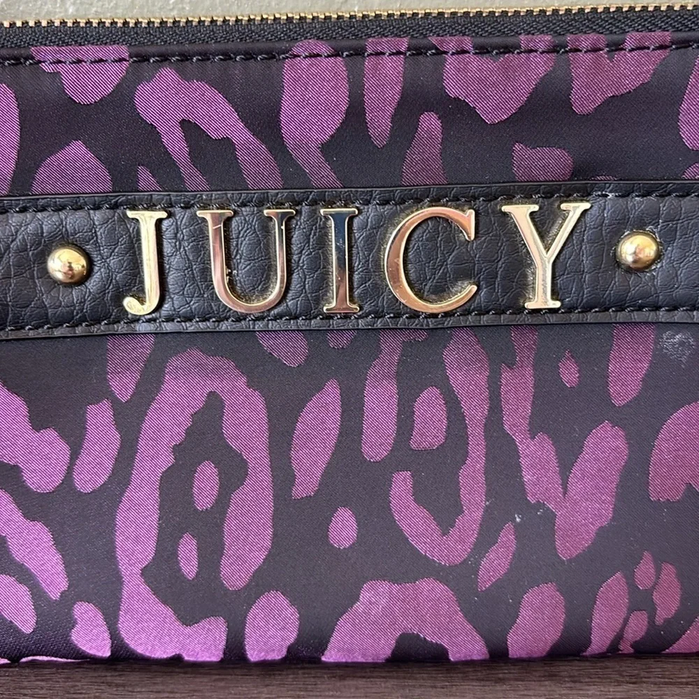 Juicy Couture Black and Purple Zebra‎ Print Wristlet